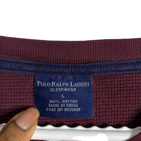 Polo Ralph Lauren Men's Burgundy Crewneck Knit Sleepwear Top - Picture 5 of 7